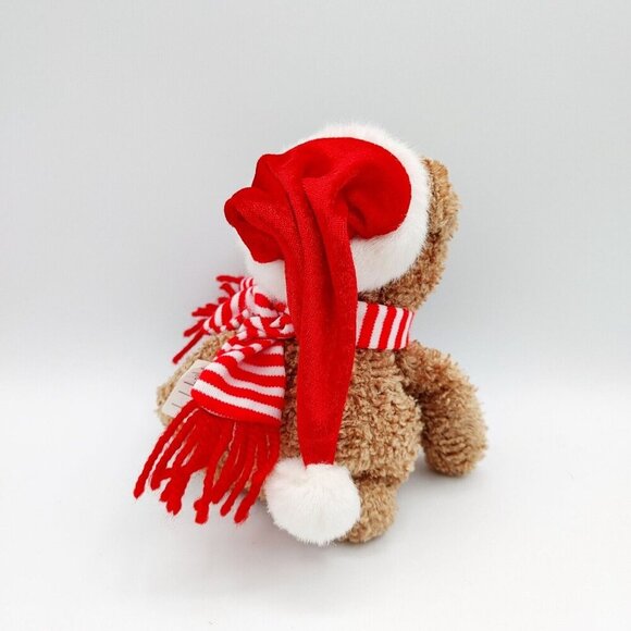 Sears Exclusive Kringle Plush Stuffed Brown Bear Santa Hat Scarf Vintage - Picture 3 of 4